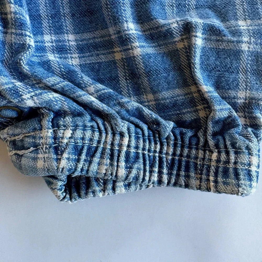 Vintage Baby OshKosh Bgosh Blue Plaid 100% Cotton Overalls 6-9M Paper Tag